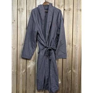 Polo Ralph Lauren Lightweight Men's  Shawl Collar Cotton Robe Blue Plaid  L / XL